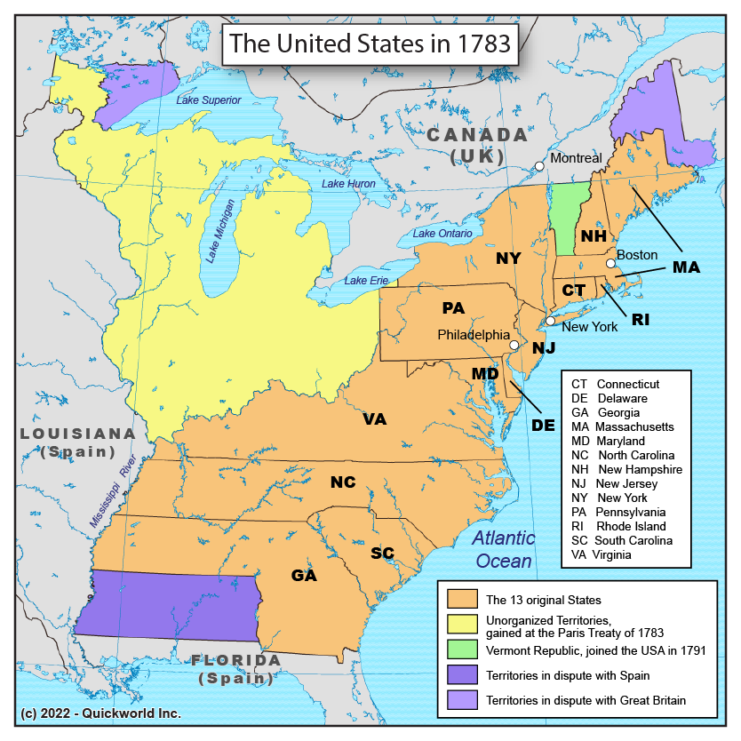 Amerika'nın Kuruluşu (1664 - 1920) 1783 yılında Amerika Birleşik Devletleri