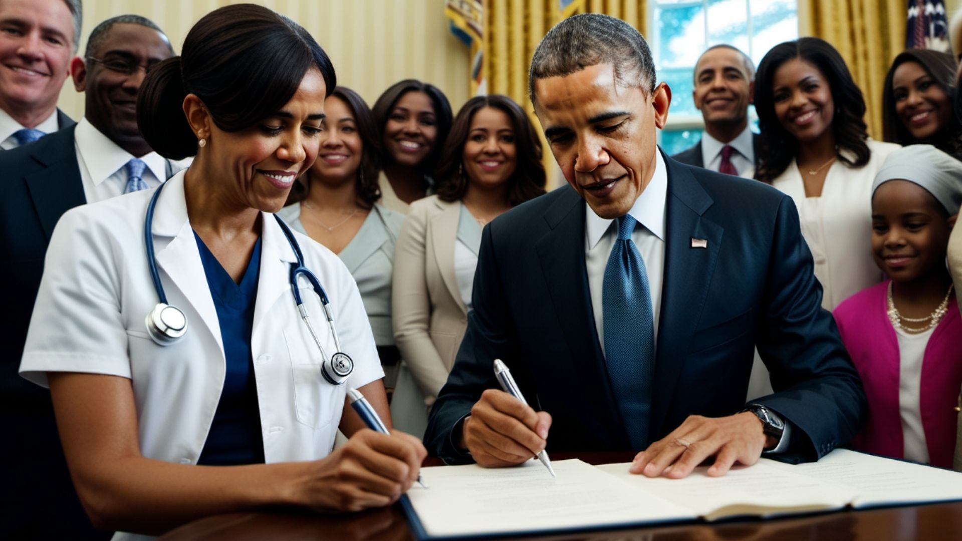 Barack Obama ve Donald Trump Dönemi ABD (2009-2021) Obama Obamacare saglik reformunu yasasini imzaliyor
