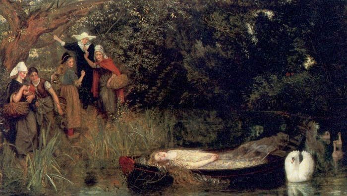 Aynaların Ötesinde: Shalott Leydisi'nin Sanatla Yaşayan Efsanesi Shalott Leydisinin cansiz bedeni ve onu goren halk