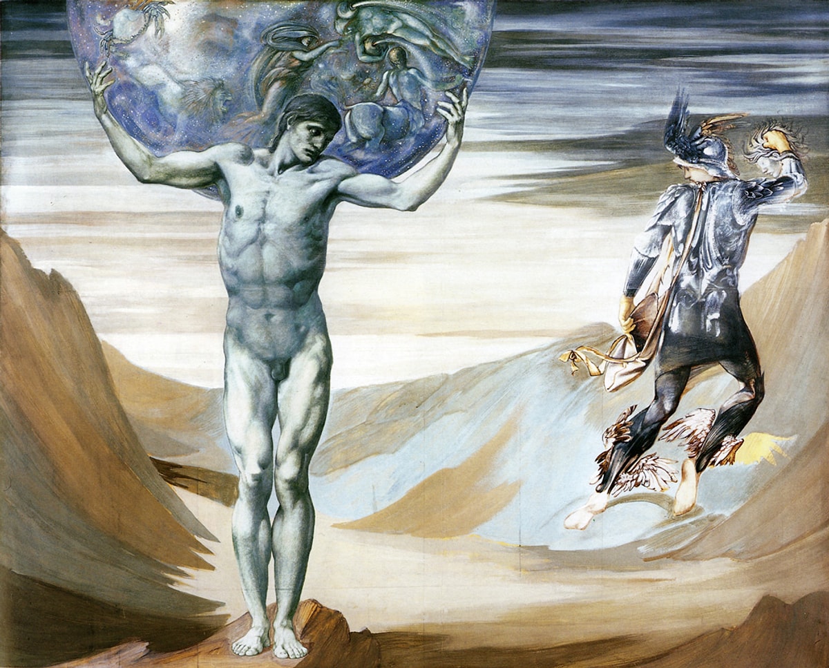 Dünyanın Yükü Omuzlarında: Atlas Herakles Atlas tan Elmalari Alip Gidiyor