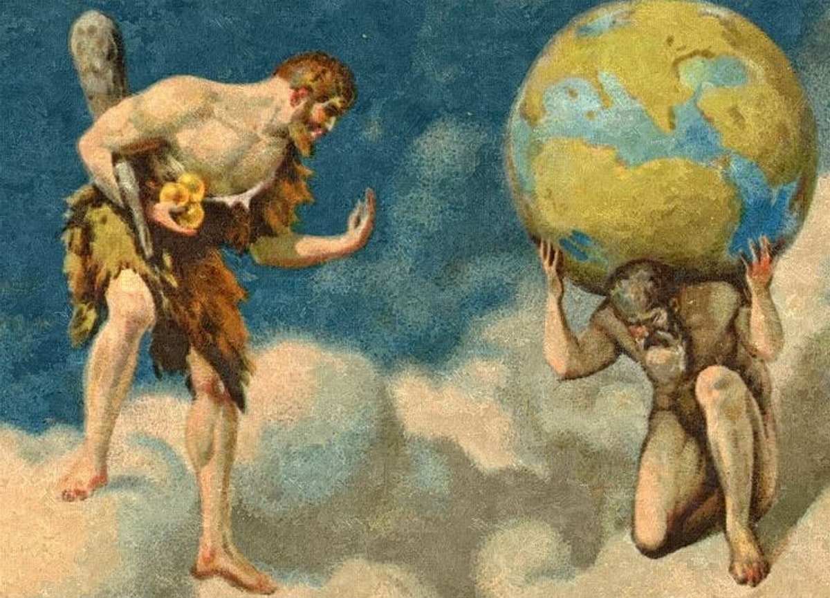 Dünyanın Yükü Omuzlarında: Atlas Herakles ve Atlas Karsilasiyor